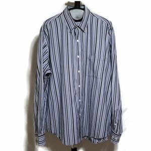 Tasso Elba Stripe Blue Button Down Dress Shirt